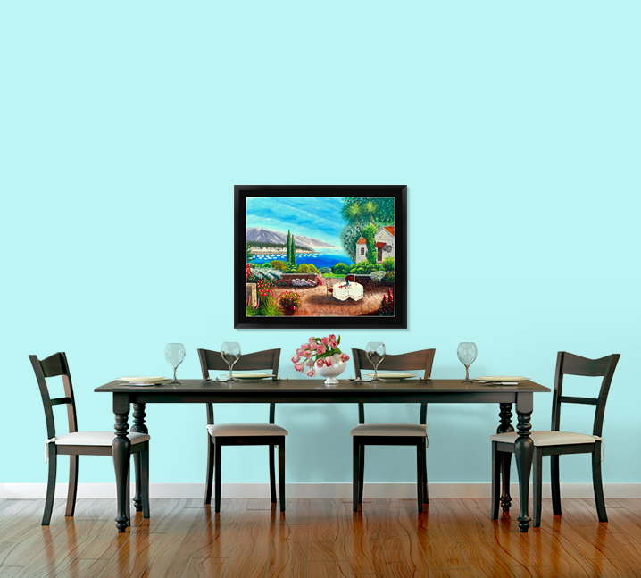 Fine Art Canvas Print of Mediterranean Breeze acrylic painting by the Canadian Artist Brian Sloan